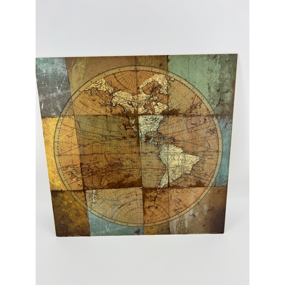 Elizabeth Medley Single Map Art Print Sun Dance Graphics Vintage World Map 12x12
